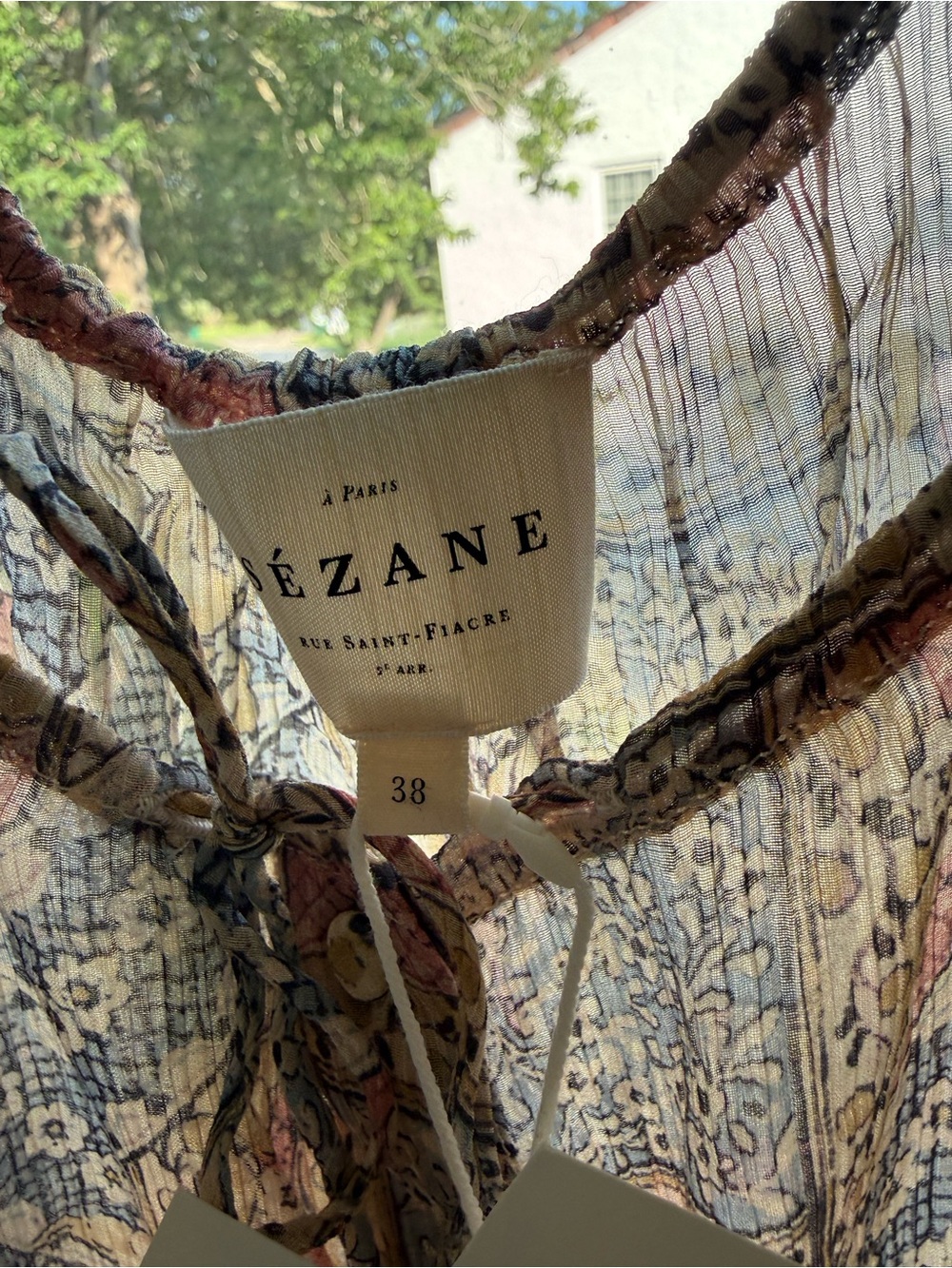 Sezane Vikaly Blouse in Mozaique Print size 6 Viscose/silk blend NWT - Picture 5 of 10